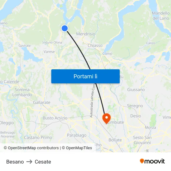 Besano to Cesate map