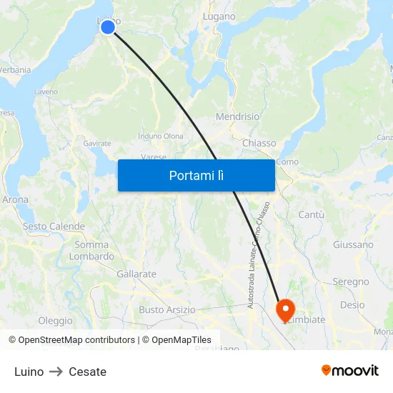 Luino to Cesate map