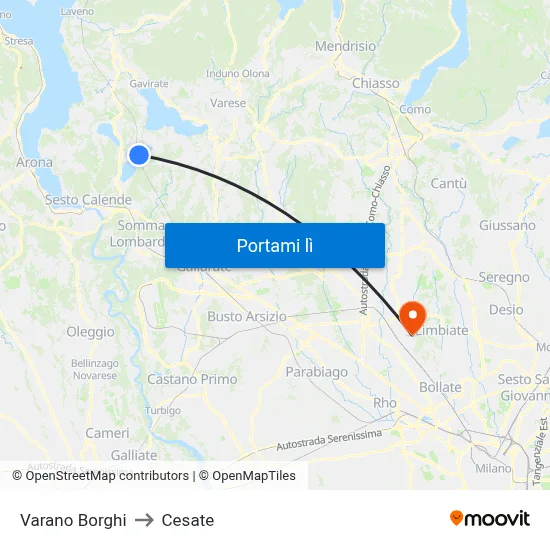 Varano Borghi to Cesate map