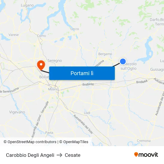 Carobbio Degli Angeli to Cesate map