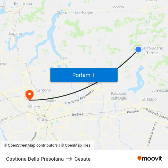 Castione Della Presolana to Cesate map