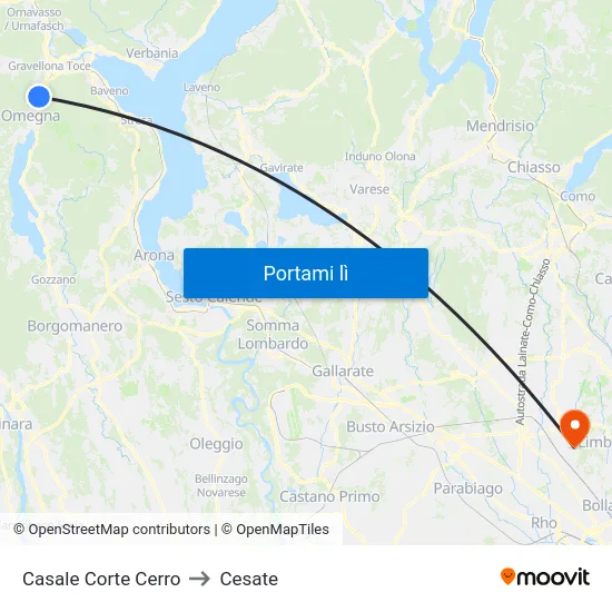 Casale Corte Cerro to Cesate map