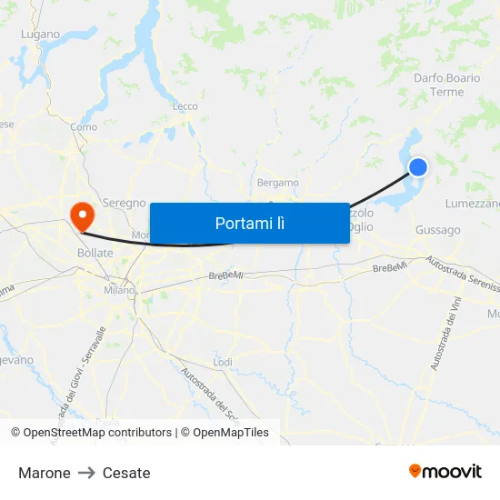 Marone to Cesate map