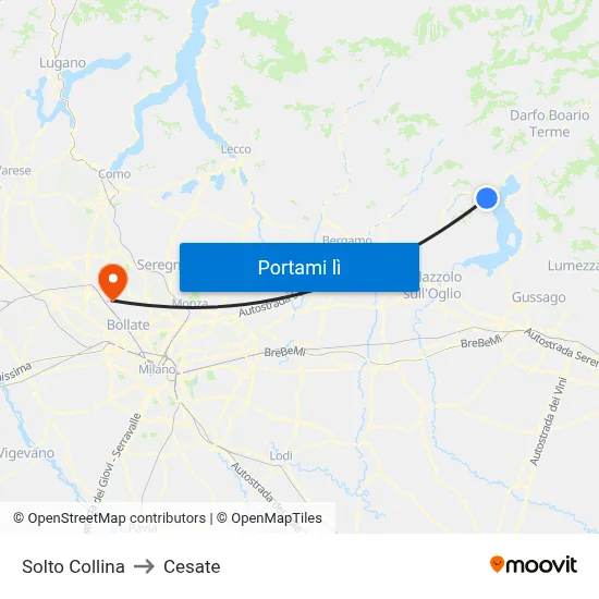 Solto Collina to Cesate map