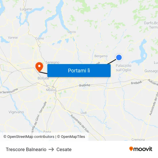 Trescore Balneario to Cesate map