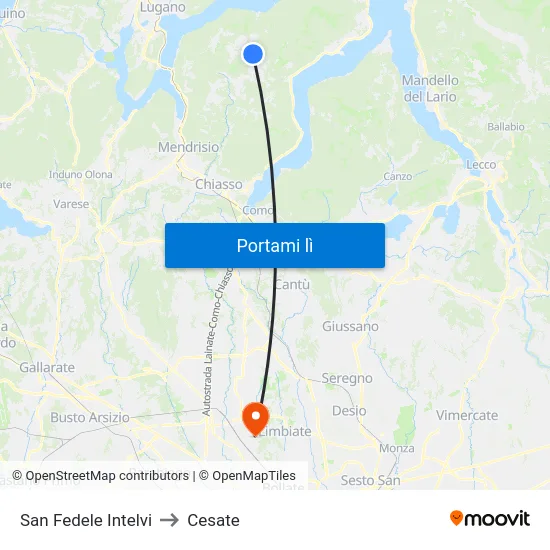 San Fedele Intelvi to Cesate map