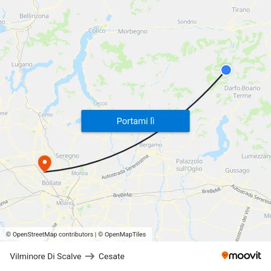 Vilminore Di Scalve to Cesate map