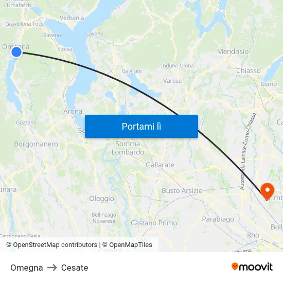 Omegna to Cesate map