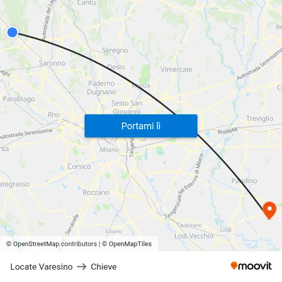 Locate Varesino to Chieve map
