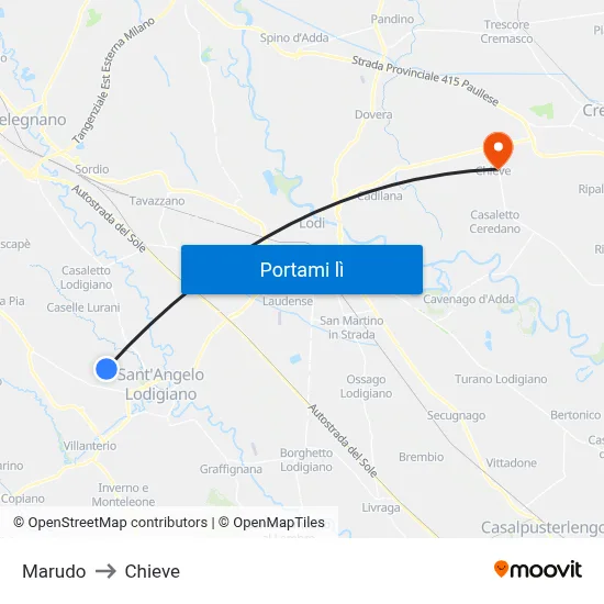 Marudo to Chieve map