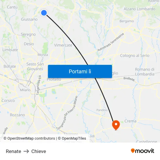 Renate to Chieve map