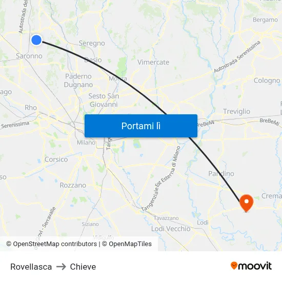 Rovellasca to Chieve map