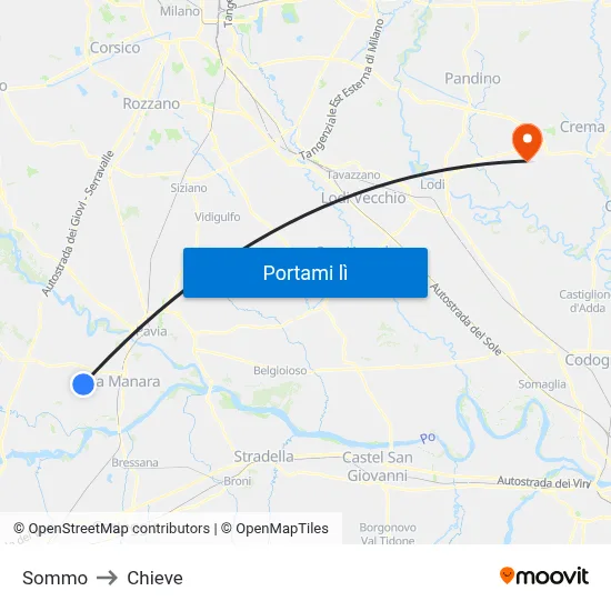 Sommo to Chieve map