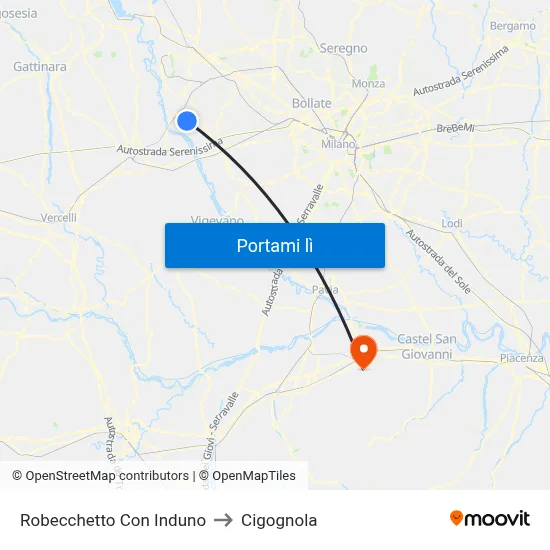 Robecchetto Con Induno to Cigognola map
