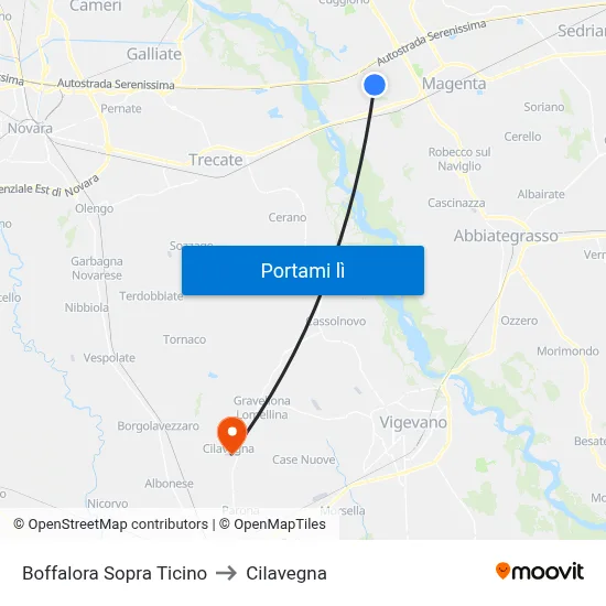 Boffalora Sopra Ticino to Cilavegna map