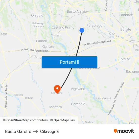 Busto Garolfo to Cilavegna map