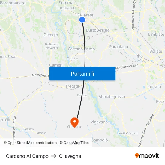 Cardano Al Campo to Cilavegna map