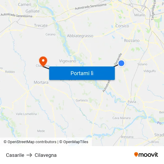 Casarile to Cilavegna map