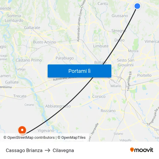Cassago Brianza to Cilavegna map