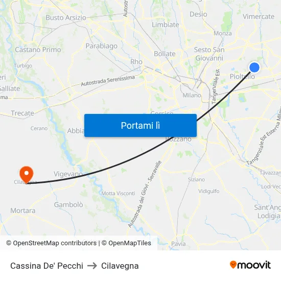 Cassina De' Pecchi to Cilavegna map