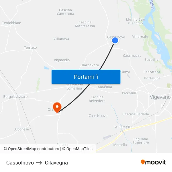 Cassolnovo to Cilavegna map