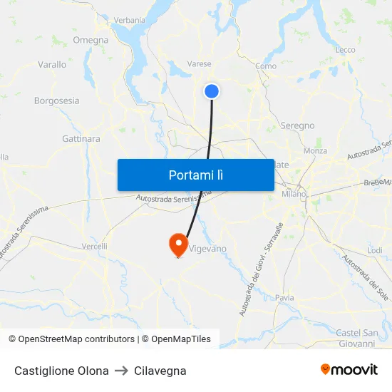 Castiglione Olona to Cilavegna map