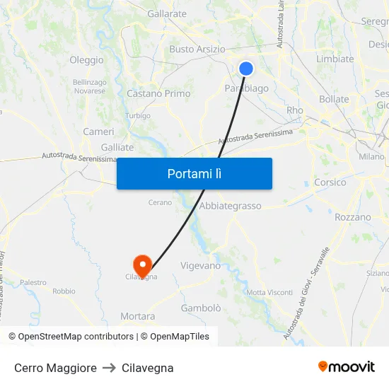 Cerro Maggiore to Cilavegna map
