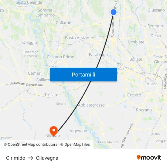 Cirimido to Cilavegna map