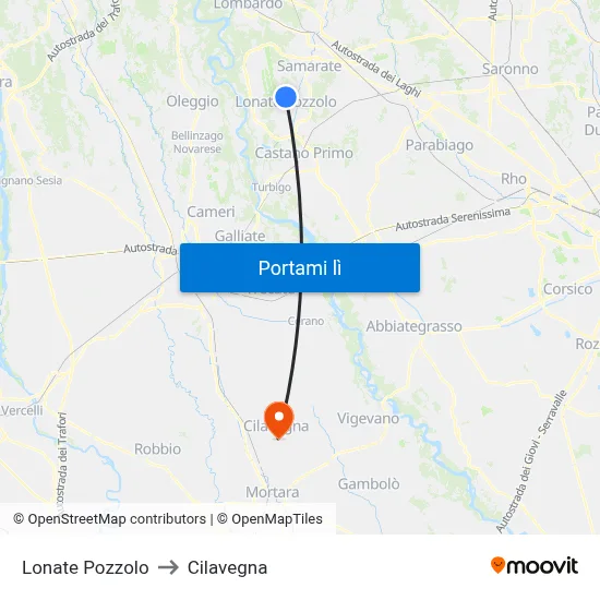 Lonate Pozzolo to Cilavegna map