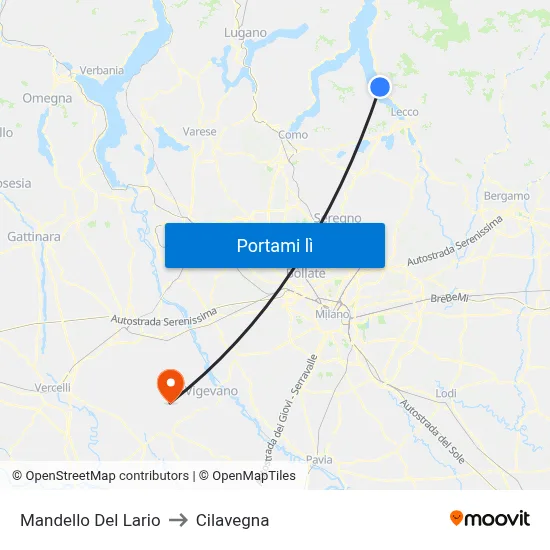 Mandello Del Lario to Cilavegna map