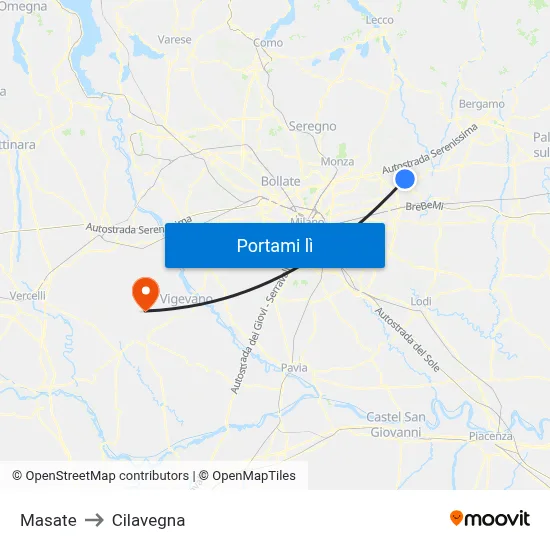 Masate to Cilavegna map