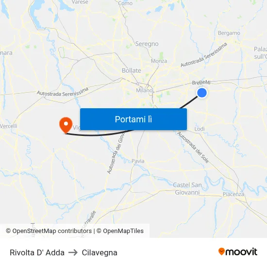 Rivolta D' Adda to Cilavegna map