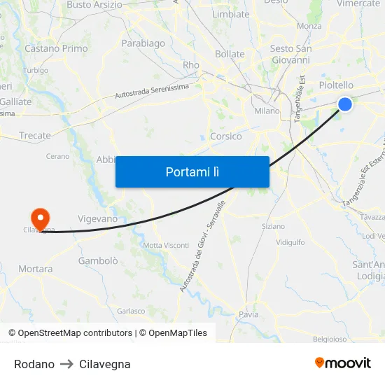 Rodano to Cilavegna map