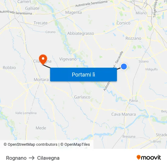 Rognano to Cilavegna map