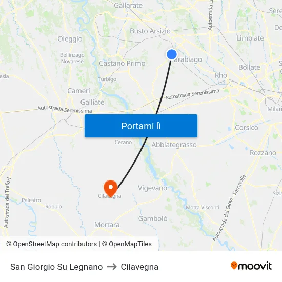 San Giorgio Su Legnano to Cilavegna map