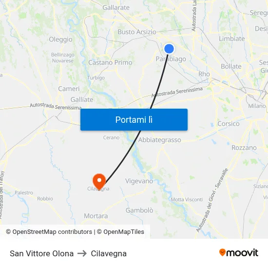 San Vittore Olona to Cilavegna map