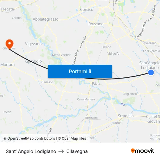 Sant' Angelo Lodigiano to Cilavegna map