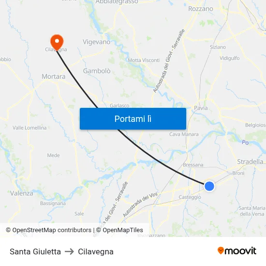 Santa Giuletta to Cilavegna map