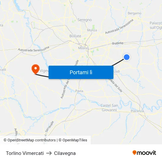 Torlino Vimercati to Cilavegna map