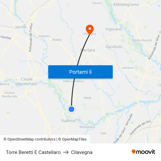 Torre Beretti E Castellaro to Cilavegna map