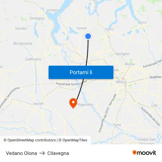 Vedano Olona to Cilavegna map