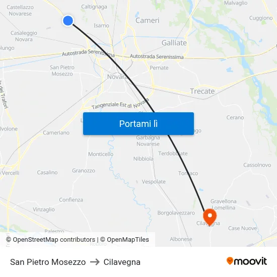 San Pietro Mosezzo to Cilavegna map