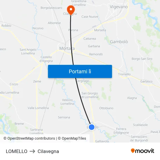 LOMELLO to Cilavegna map
