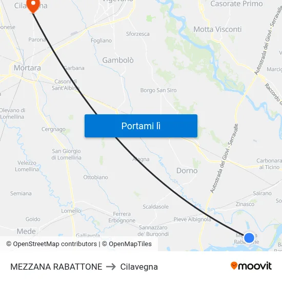 MEZZANA RABATTONE to Cilavegna map