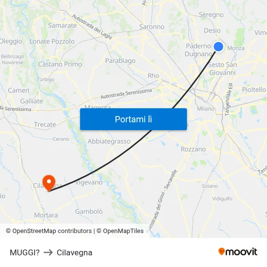 MUGGI? to Cilavegna map