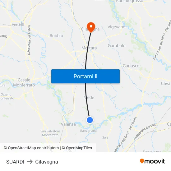 SUARDI to Cilavegna map