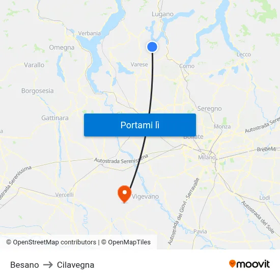 Besano to Cilavegna map