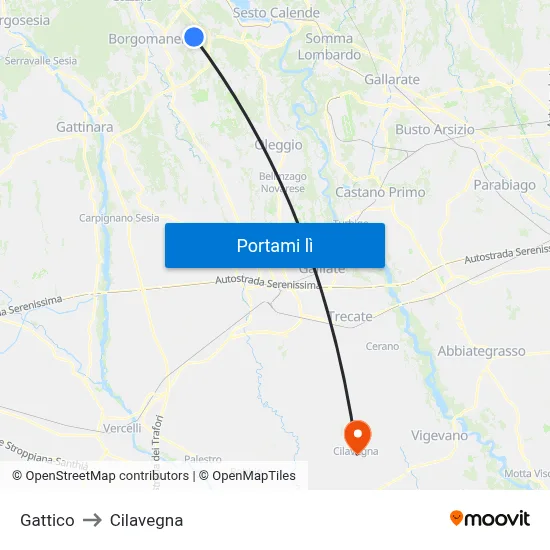 Gattico to Cilavegna map