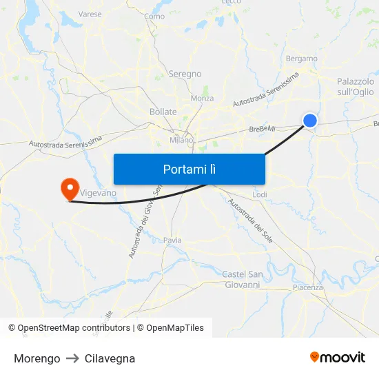 Morengo to Cilavegna map