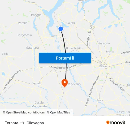 Ternate to Cilavegna map